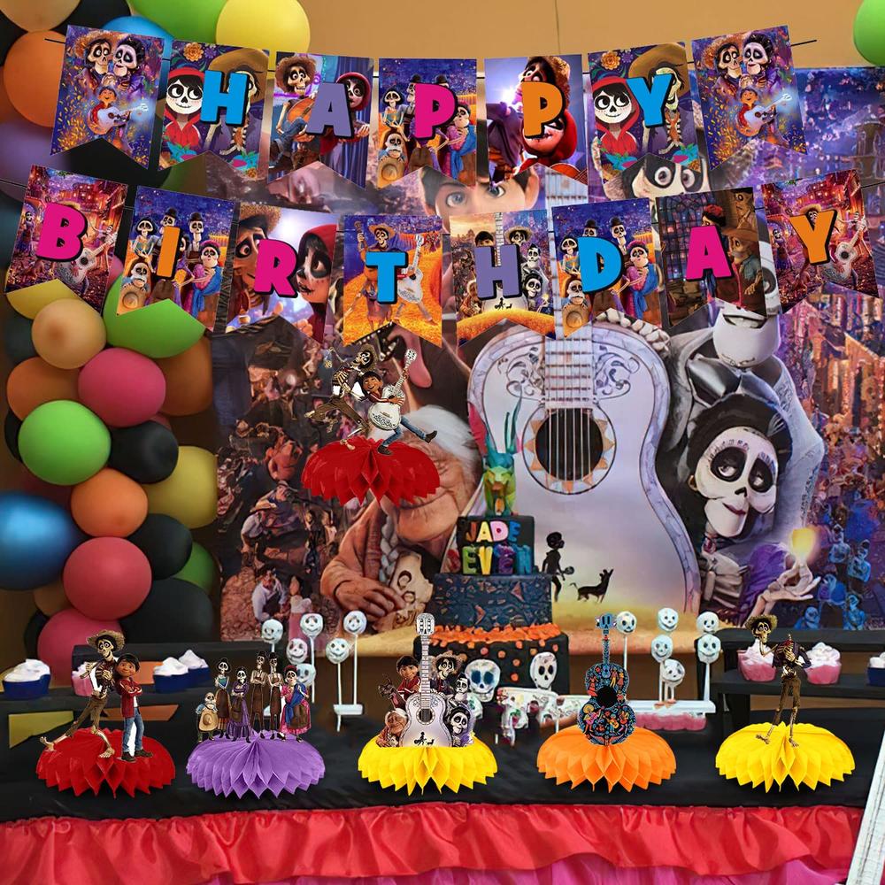 thinkstar 9Pcs Coco Birthday Party Supplies, Coco Theme Table ...