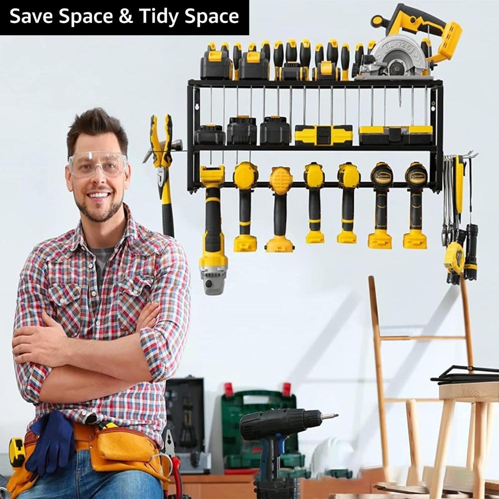 thinkstar Power Tool Organizer Wall Mounted Drill Holder Heavy Duty ...