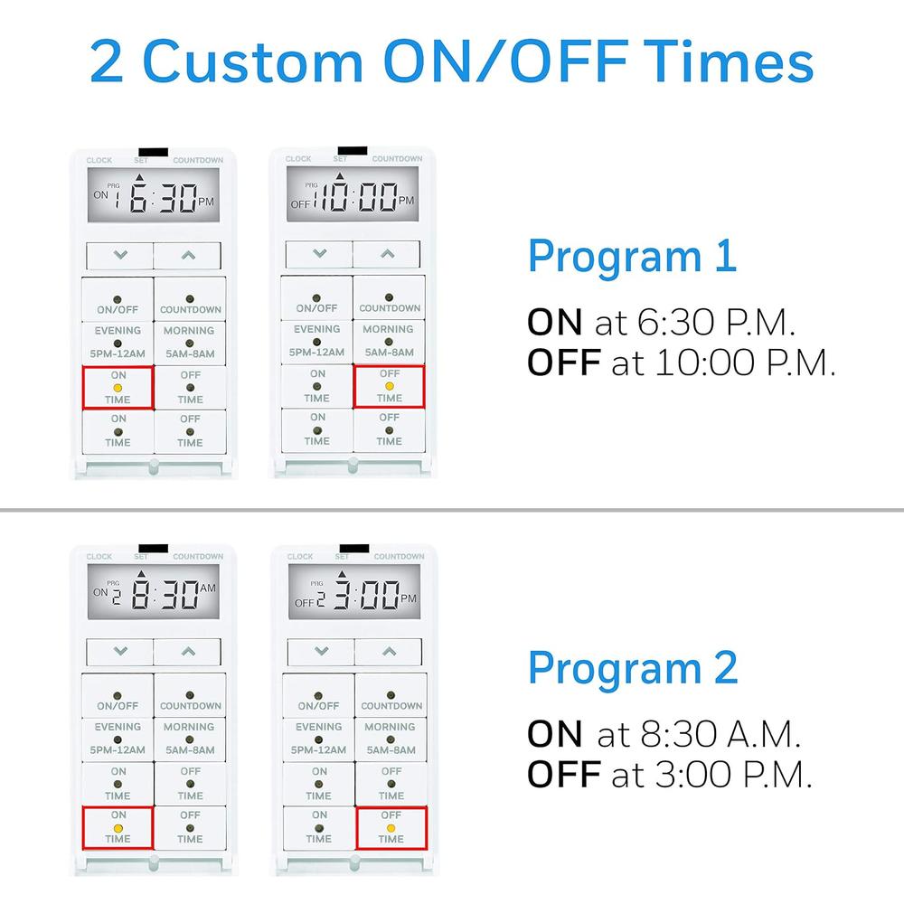 thinkstar 24-Hour Digital In-Wall Timer, Easy-To-Program, Presets ...