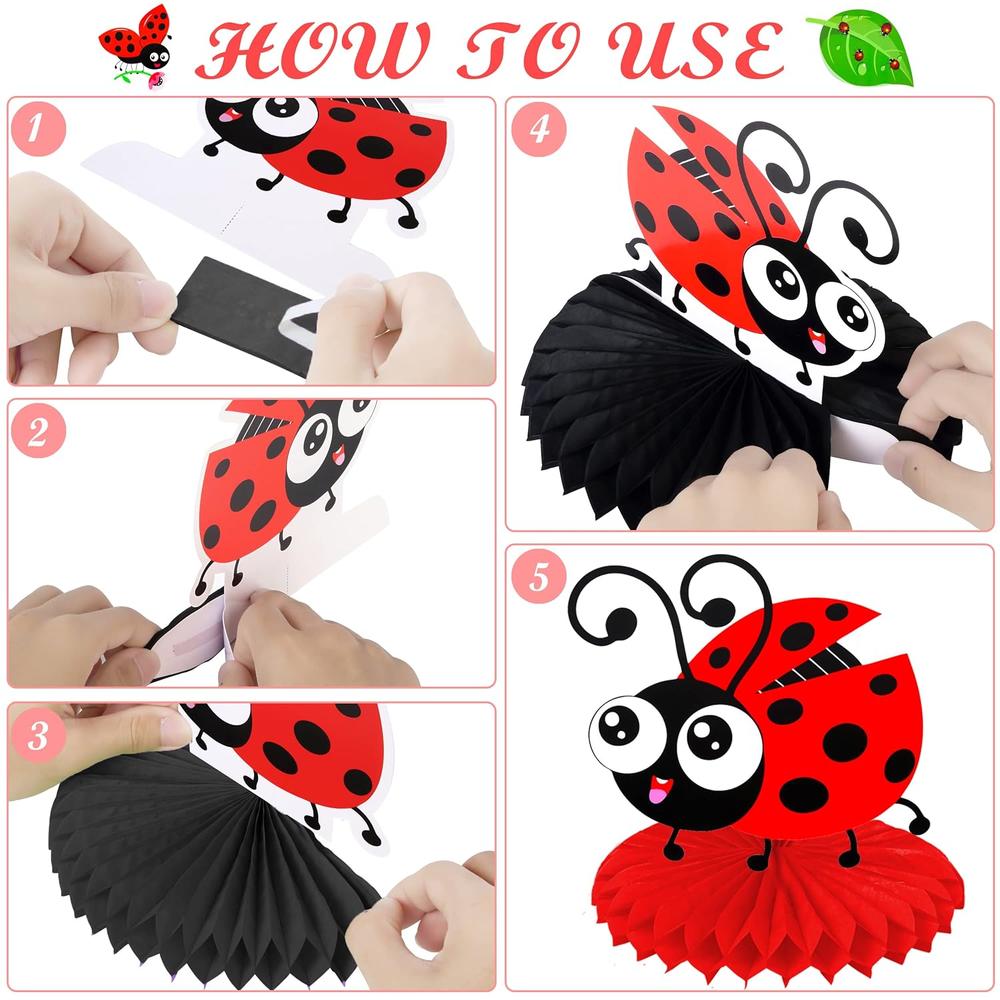 thinkstar 9Pcs Little Ladybug Party Table Decoration Ladybug Party ...