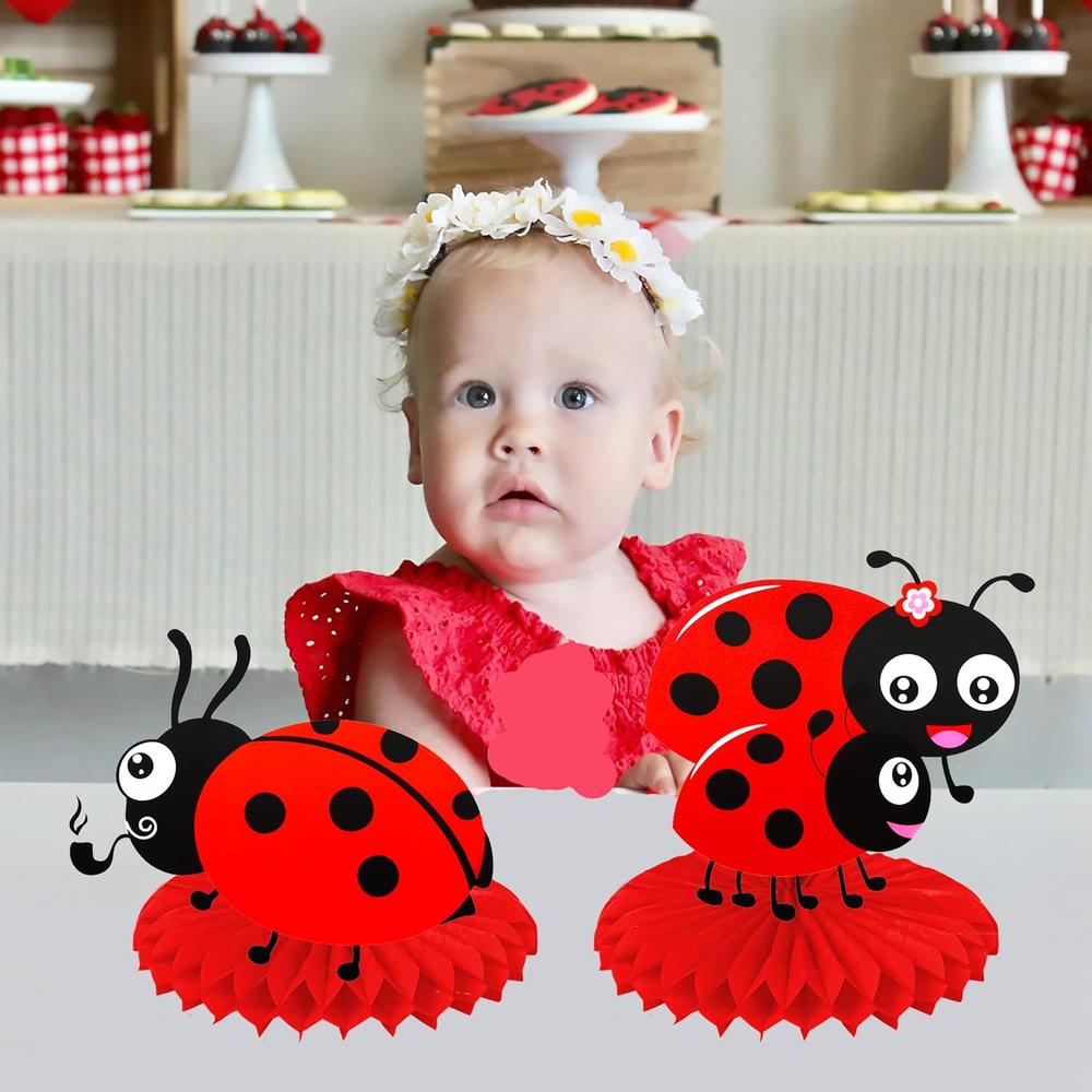 thinkstar 9Pcs Little Ladybug Party Table Decoration Ladybug Party ...