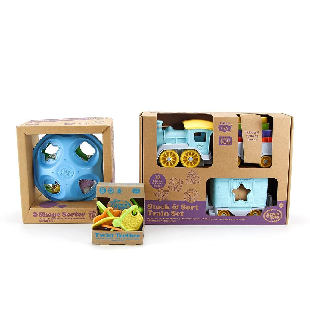 thinkstar Stack & Sort Train Set, Shape Sorter And Twist Teether Bundle ...