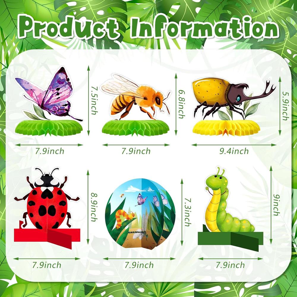 Centerpiece Insect thinkstar 10 Pieces Bugs Party Decorations Kit Including 7 Bug Print ...