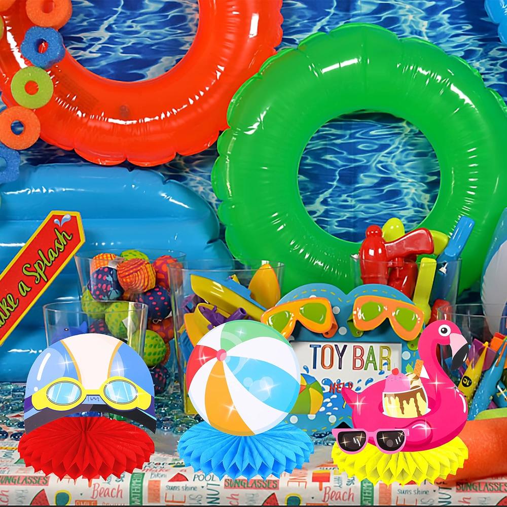 thinkstar Pool Party Honeycomb Centerpieces 10Pcs Summer Pool Pary ...