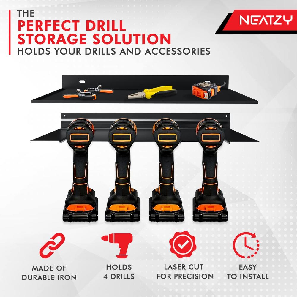 thinkstar Power Tool Organizer– New And Improved Design Black Drill ...