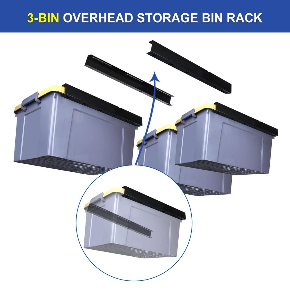 thinkstar 4-Set(8Pcs) Overhead Storage Bin Rack Garage Ceiling Storage ...