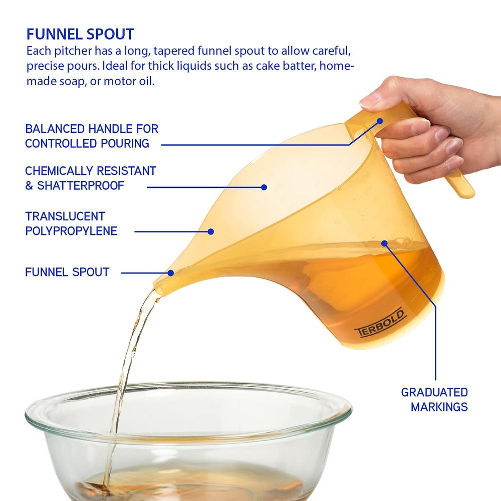 thinkstar Funnel Pitcher 1 Liter (Set Of 2) | Plastic Measuring ...