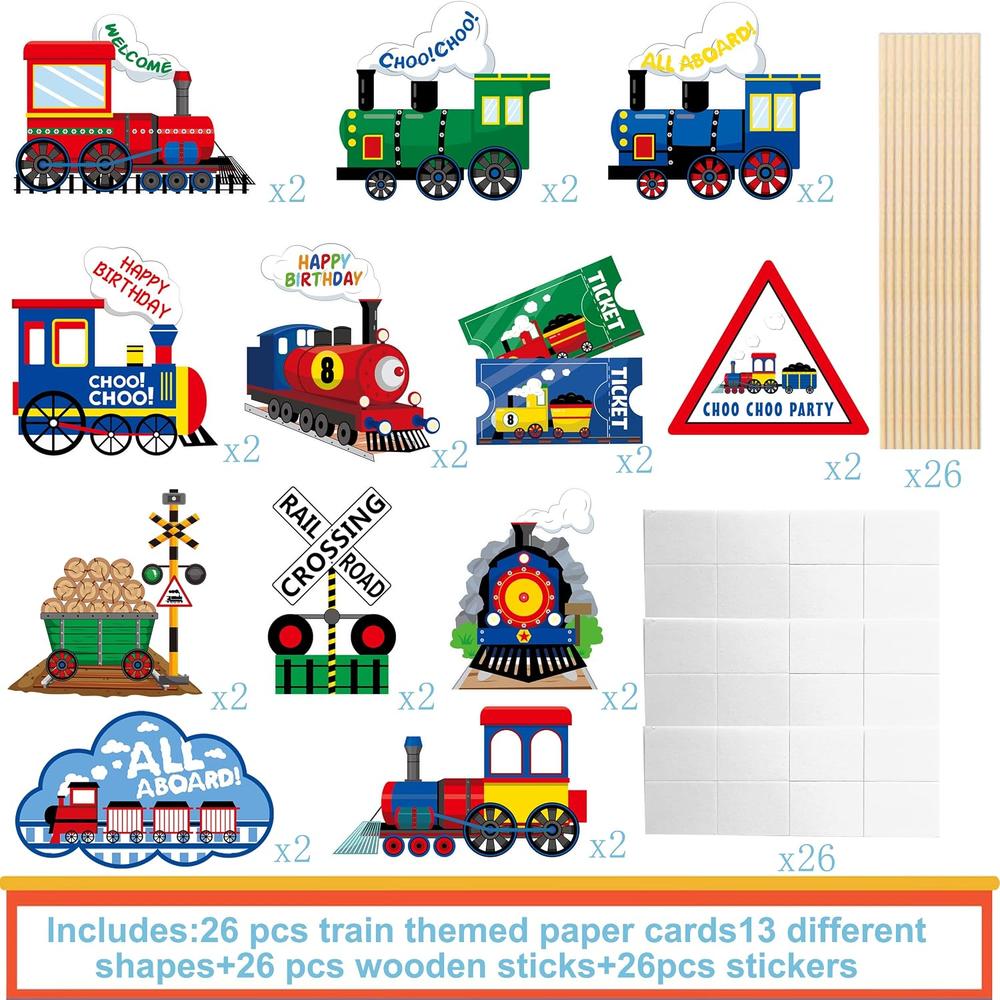 Exploded Train Decor thinkstar Railroad Train Crossing Centerpiece Sticks Railway Train ...