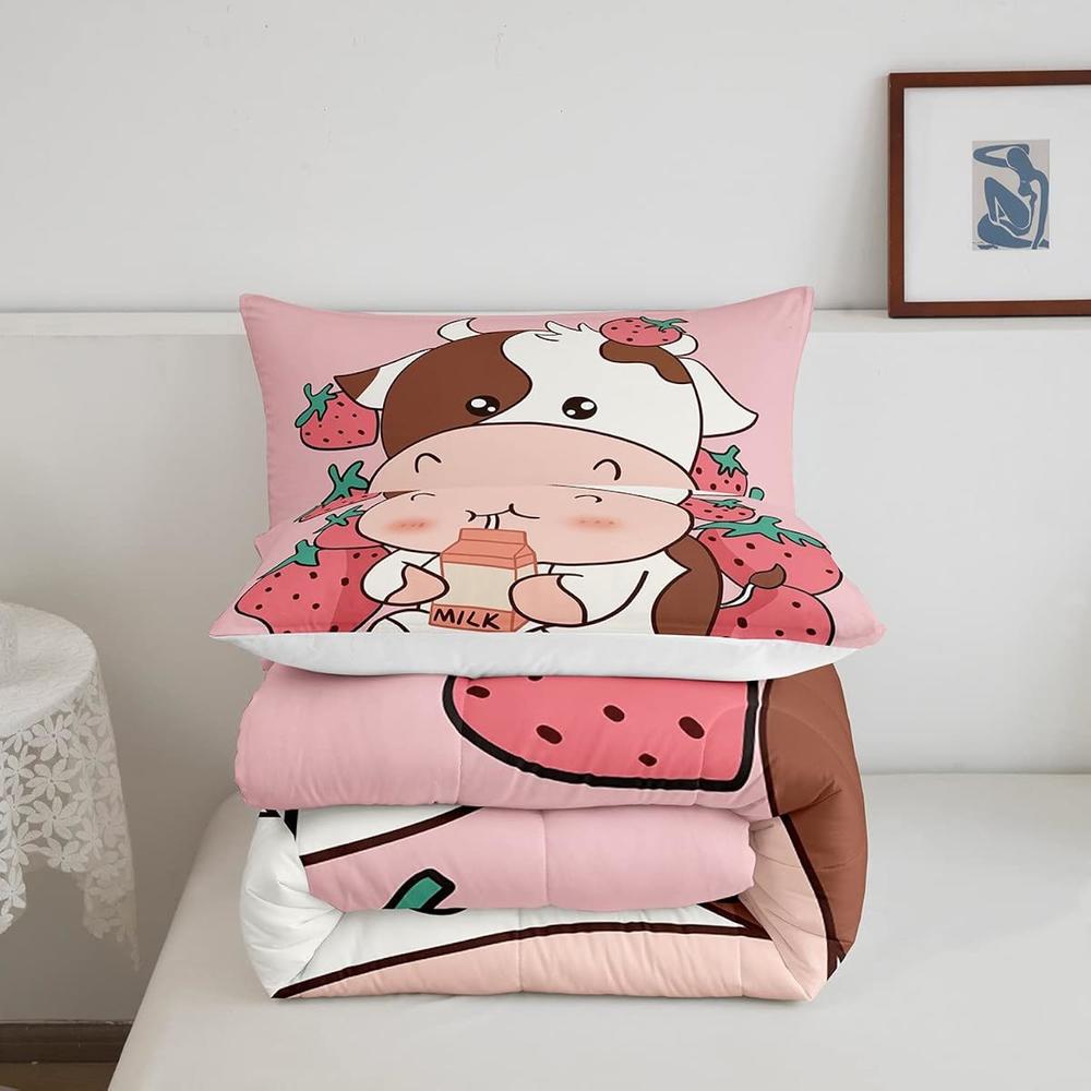 Cow Pattern Bedding thinkstar Cow Print Comforter Strawberry Cow Comforter Set Milk Cow ...