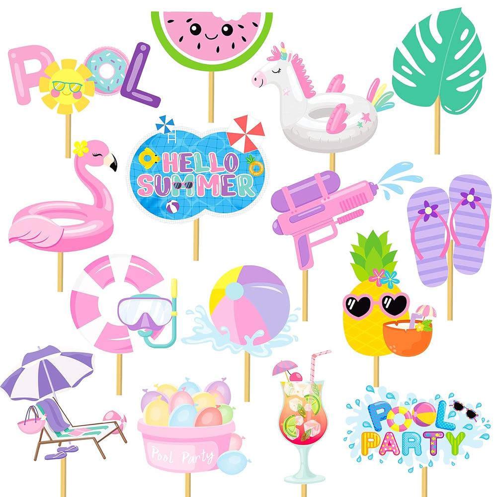 thinkstar 30Pcs Summer Pool Party Table Centerpiece Sticks Decorations ...