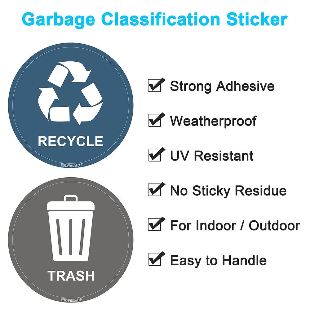thinkstar Recycle Sticker For Trash Can, 8 Pack Of 3 Inch Round Decal ...