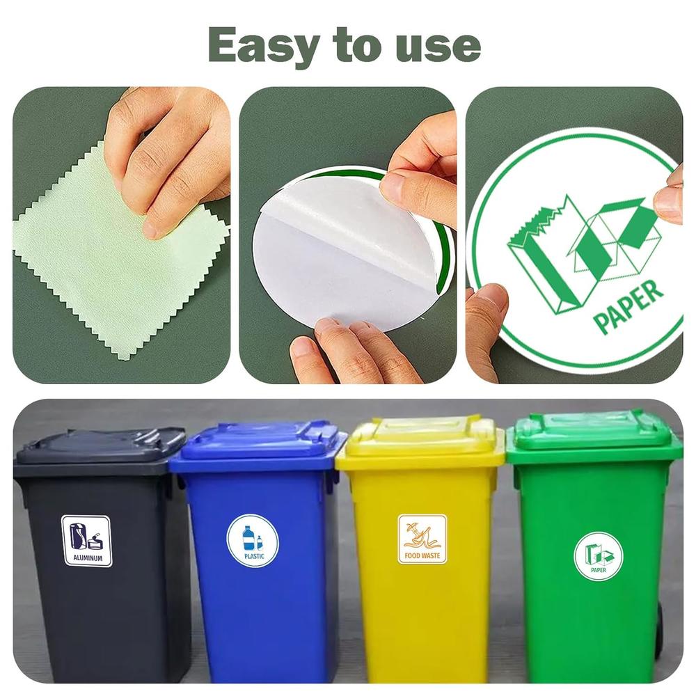 thinkstar Recycle Sticker For Trash Can, 12 Pcs Recycling Bin Stickers ...