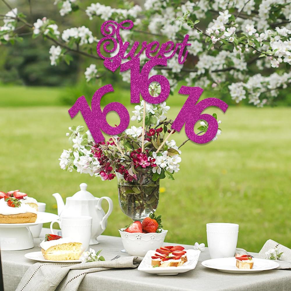 thinkstar Sweet 16Th Centerpiece Sticks, Happy 16 Years Old Birthday ...