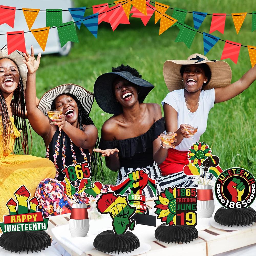 June Table Centerpieces thinkstar 34 Pieces Juneteenth Party Centerpieces Happy Juneteenth Day ...
