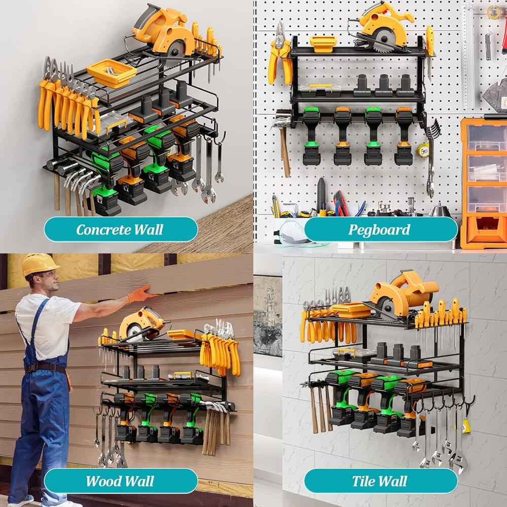 thinkstar Power Tool Organize, Layers Garage Tool Holder Wall Mounted ...