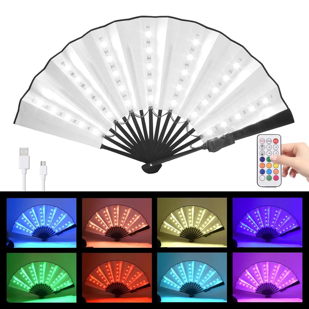 thinkstar Rave Fan Led Glowing Chinese Hand Held Folding Fan With ...