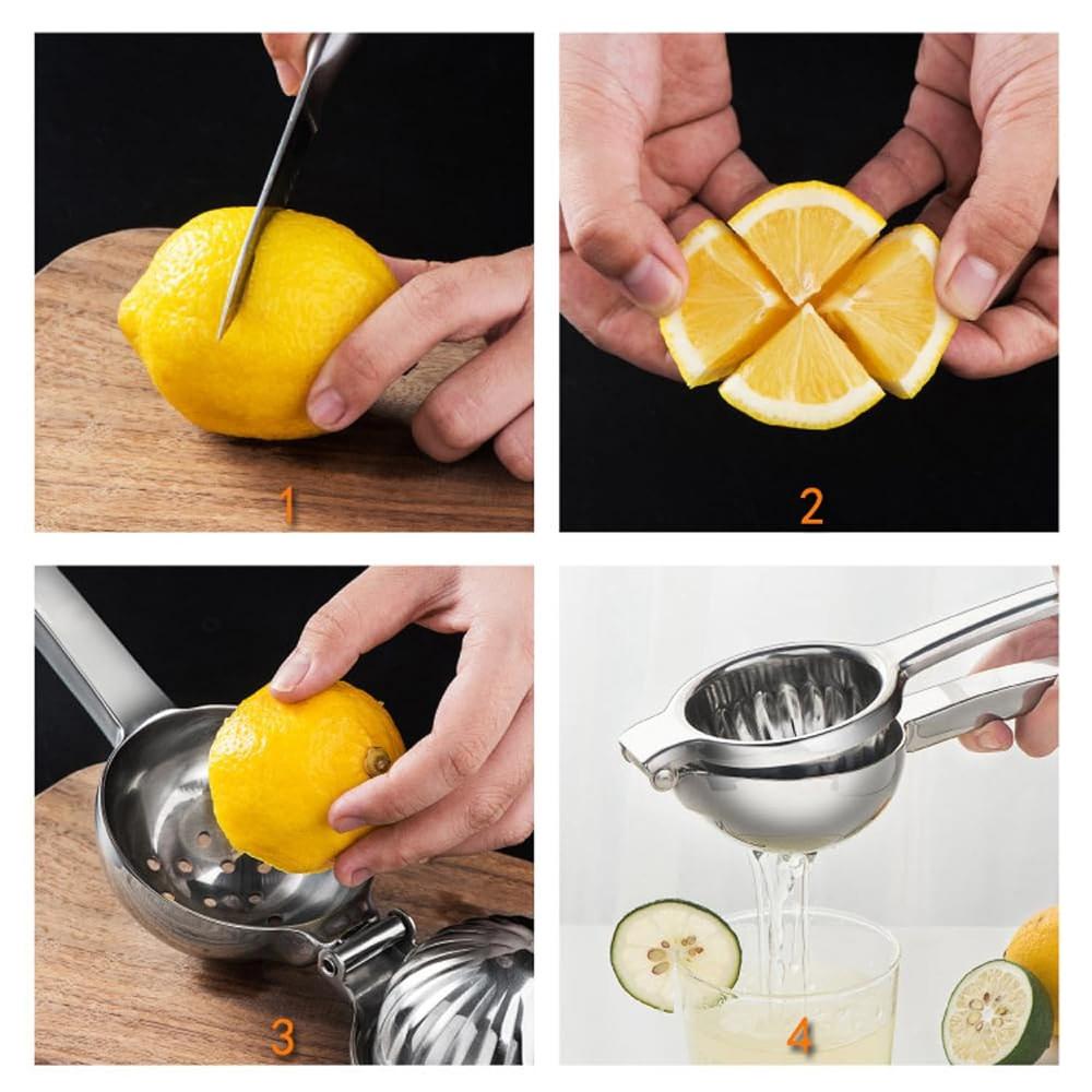 thinkstar Large Lemon Squeezer Stainless Steel 304, Manual Juicer, Citrus Squeezer, Hand Press Juicer For Lemon Lime Orange