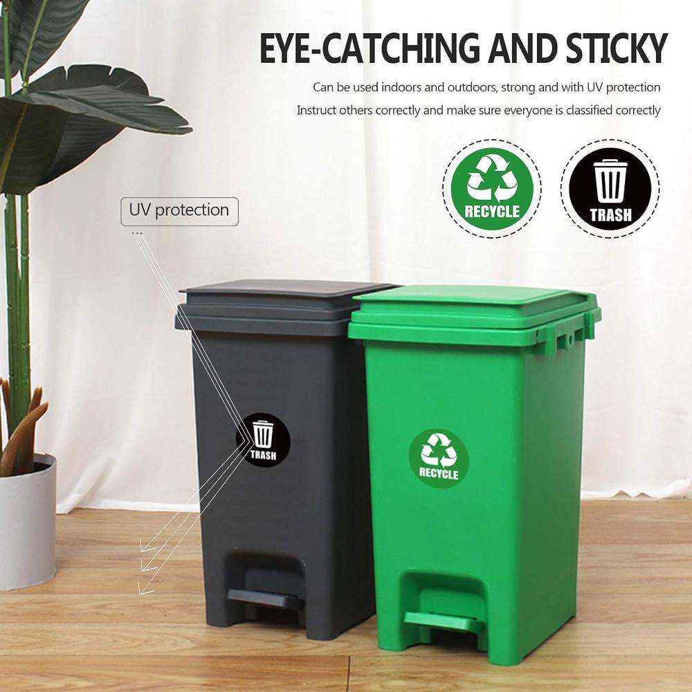 thinkstar Recycle Sticker, Self-Adhesive Recycle And Trash Bin Logo ...