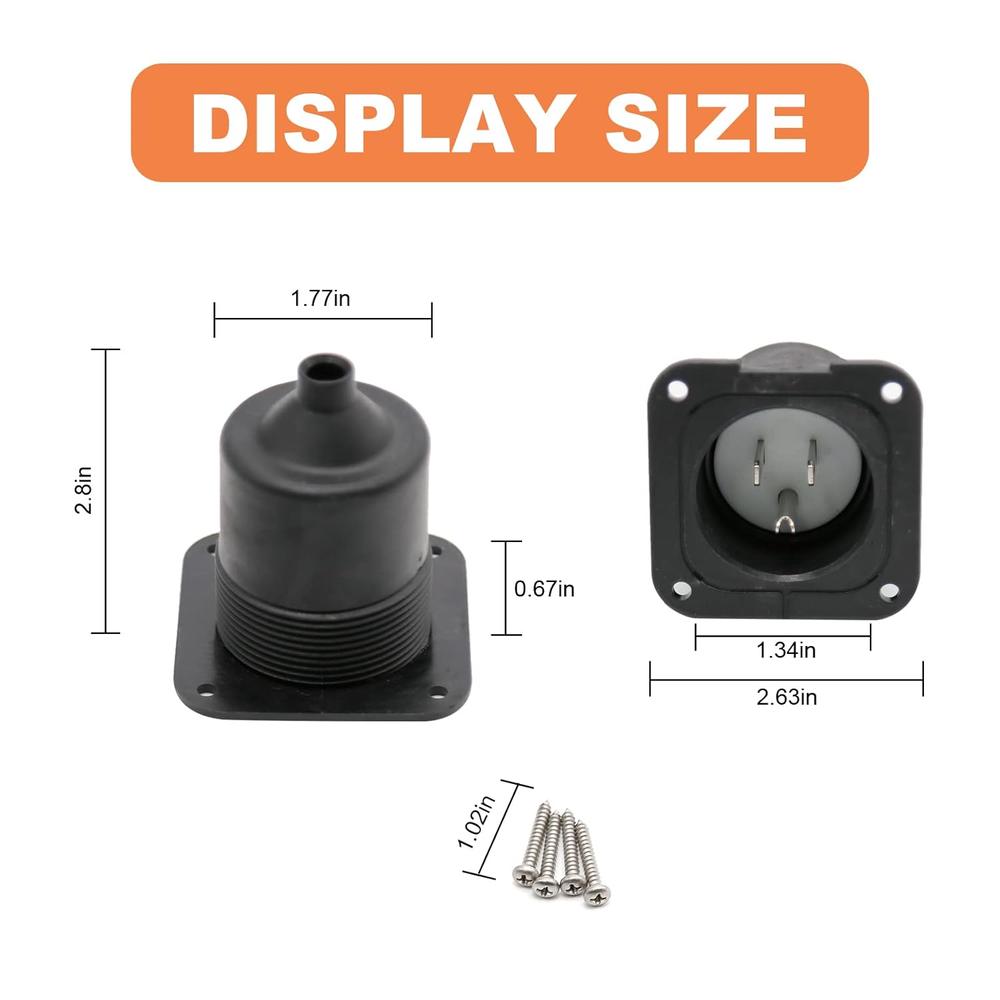 thinkstar 15 Amp Flanged Inlet 125V, Nema 5-15P Rv Shore Power Inlet ...