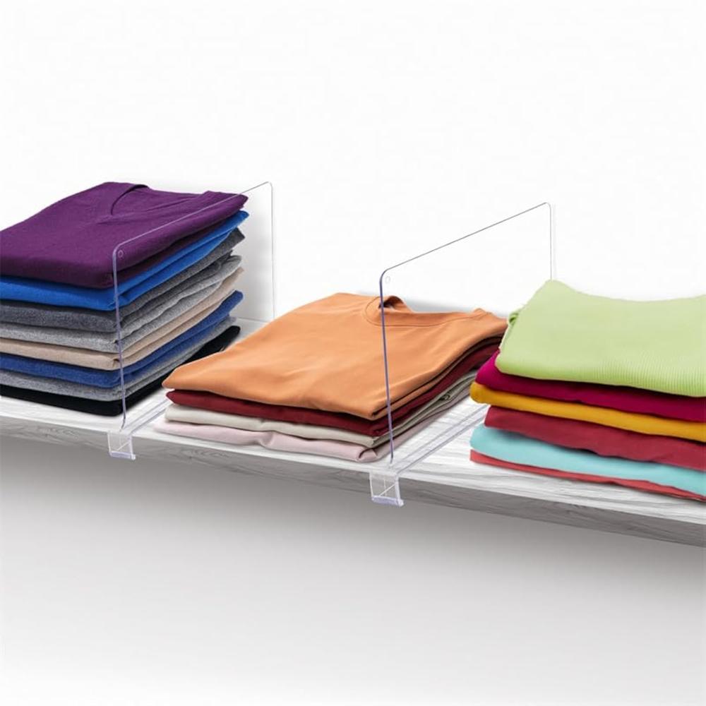 Shelf Less Board thinkstar Acrylic Shelf Dividers For Closets,Clear Closet Shelf Divider ...