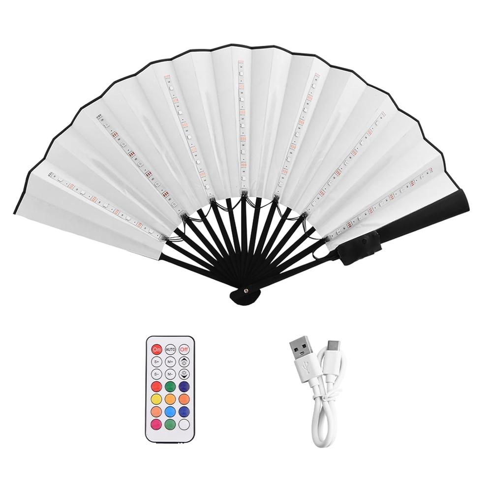 thinkstar Folding Fan Led Fan Light Up Hand Fan With Remote Control ...