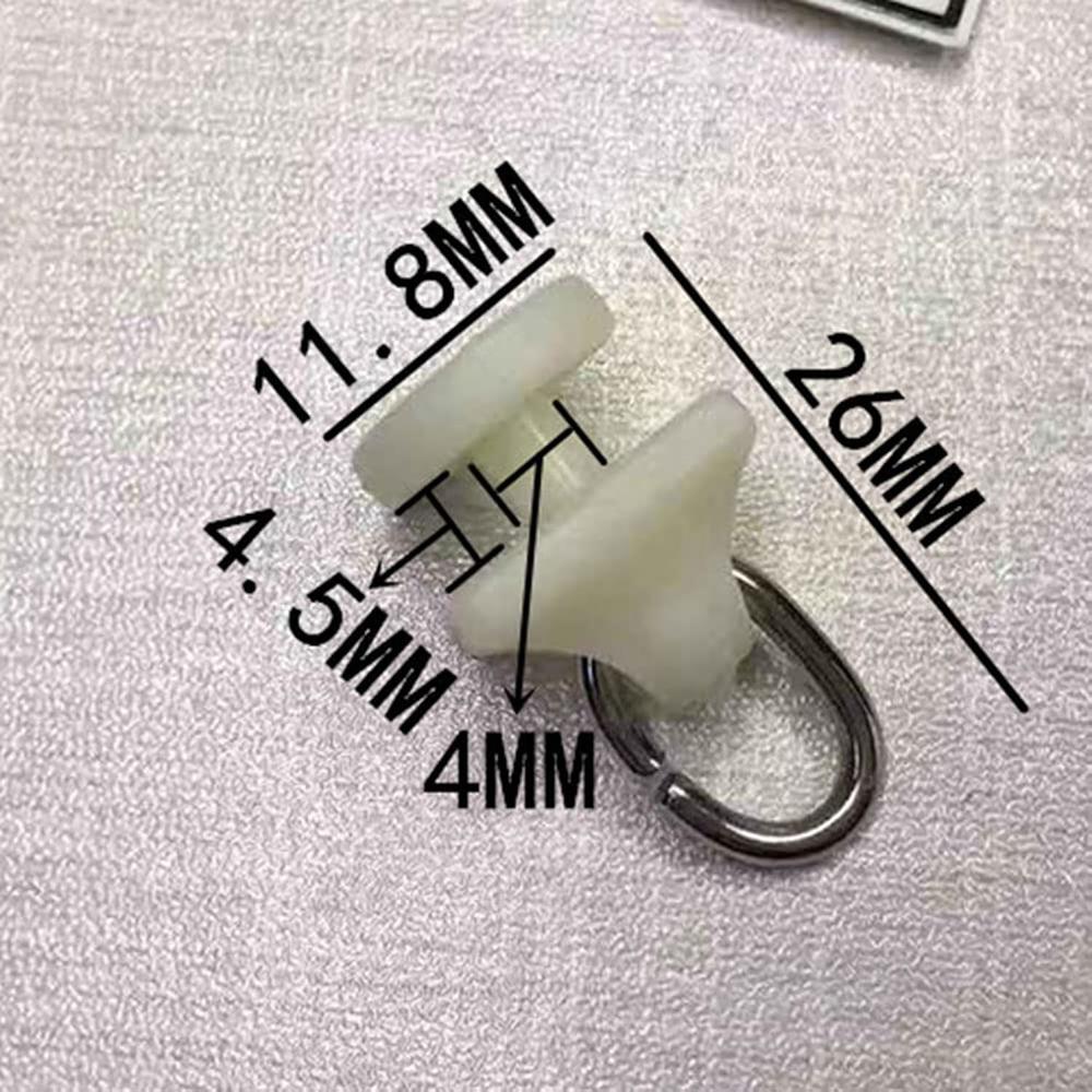 50pcs Curtain Glider Hooks White Plastic for Curta... - Grandado 50pcs Curtain Glider Hooks White Plastic for Curta... - Grandado