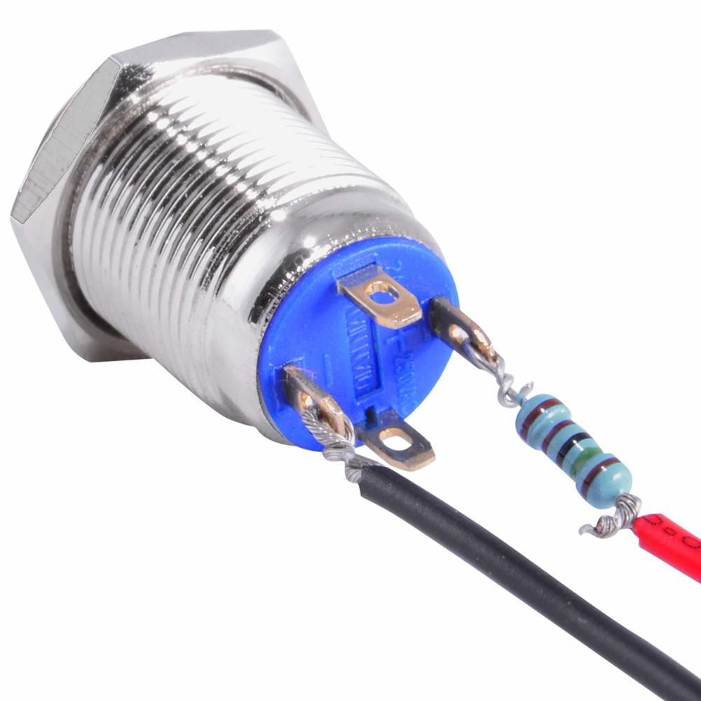 thinkstar Momentary Pushbutton Starter Switch Circular Metal Silver ...