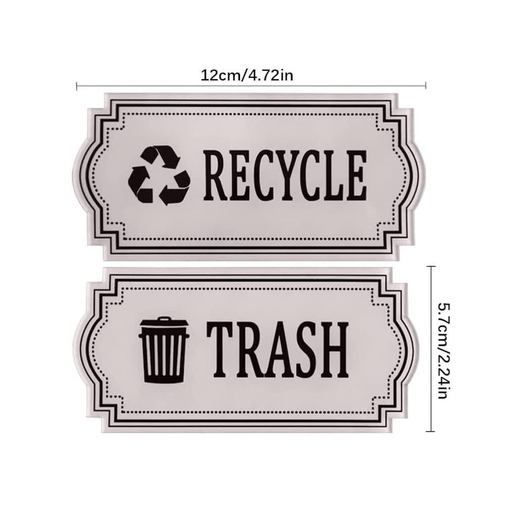 thinkstar 4 Pack Recycle Sticker For Trash Can Bins, Trash Recycle ...