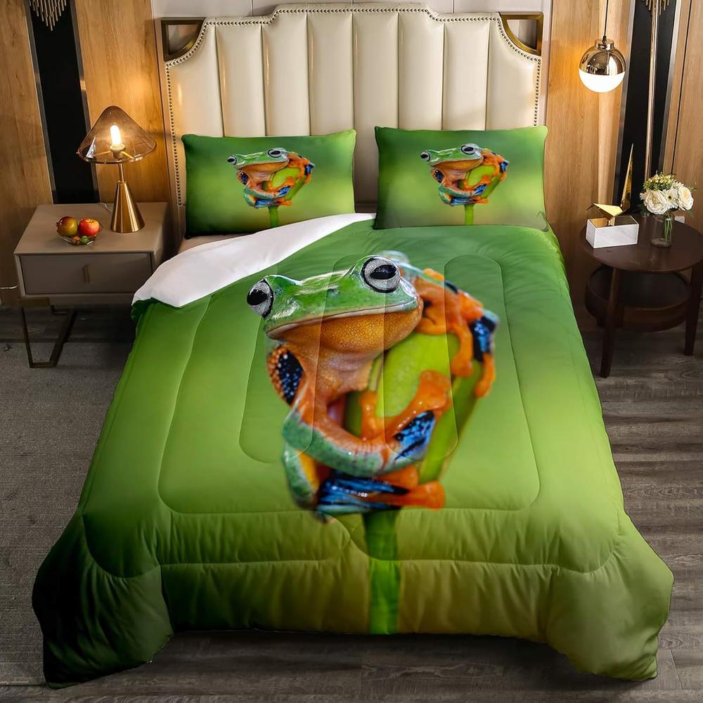 thinkstar Frog Comforter Set Twin Size Tree Frog Bedding Set Frog ...