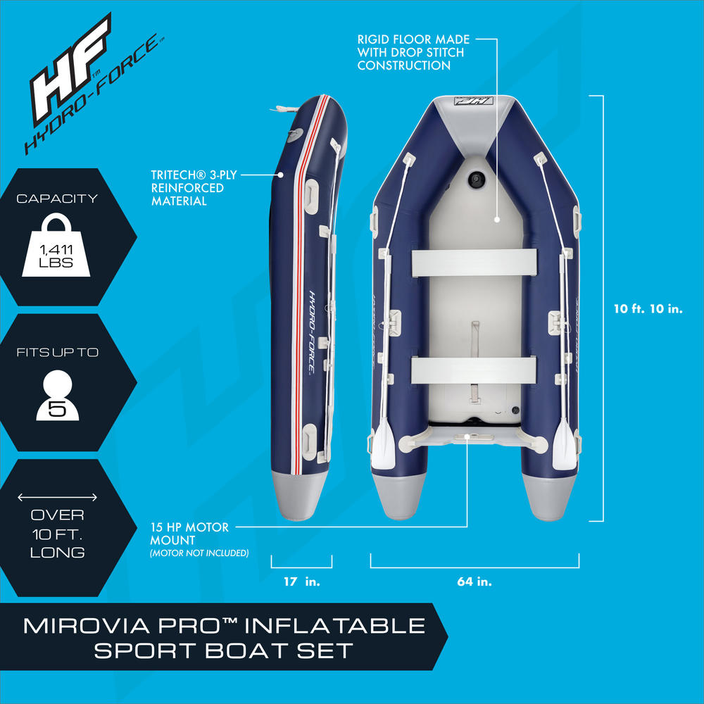 Inflatable Raft Tiller Bestway Hydro-Force Mirovia Pro Inflatable 5 Person Outdoor Water Raft ...