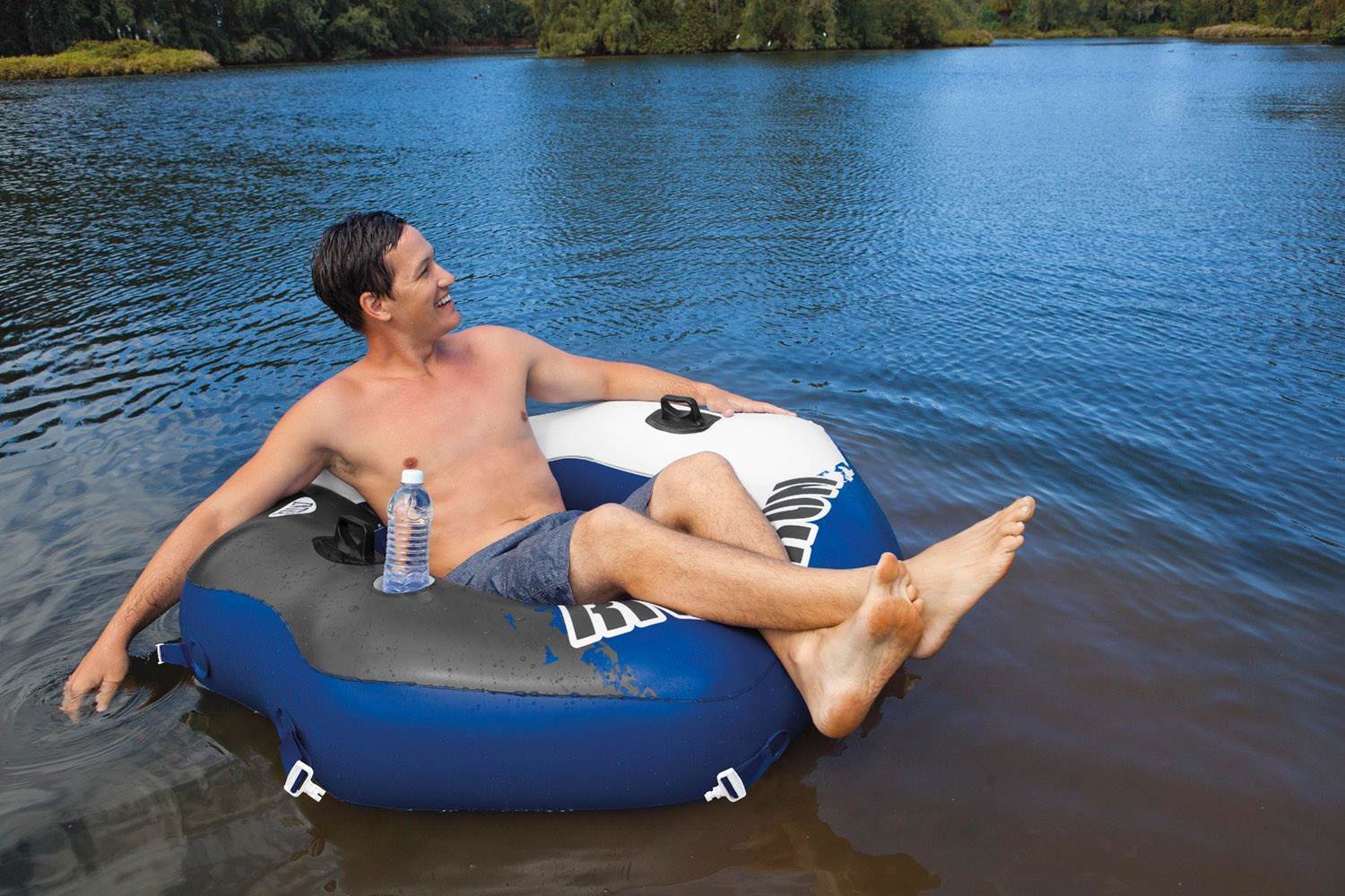 Intex River Run Connect Lounge Inflatable Floating Water Tube (6 Pack) & Cooler