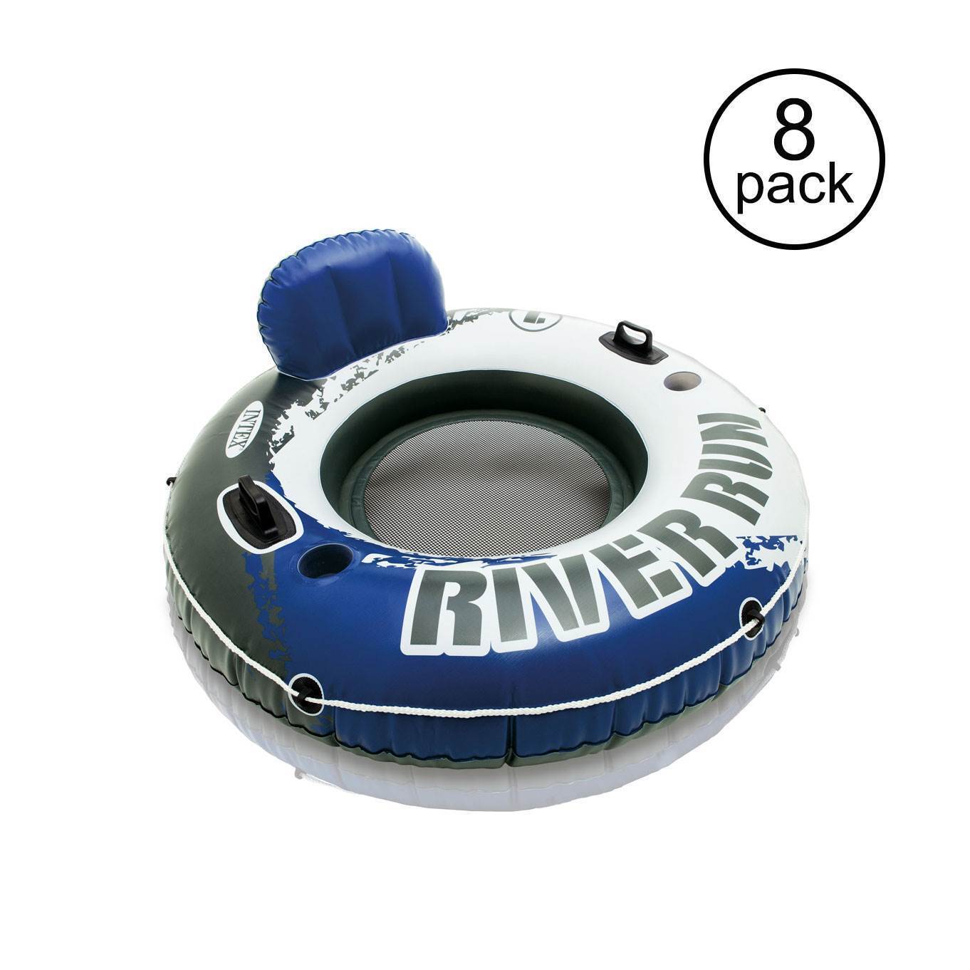 Intex River Run 1 Person Inflatable Floating Tube Lake/Pool/Ocean Raft (8 Pack)