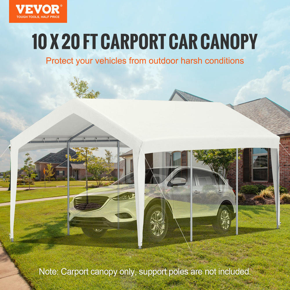 VEVOR Carport Replacement Canopy Car Shelter Tent Replacement Cover 10 x 20 ft