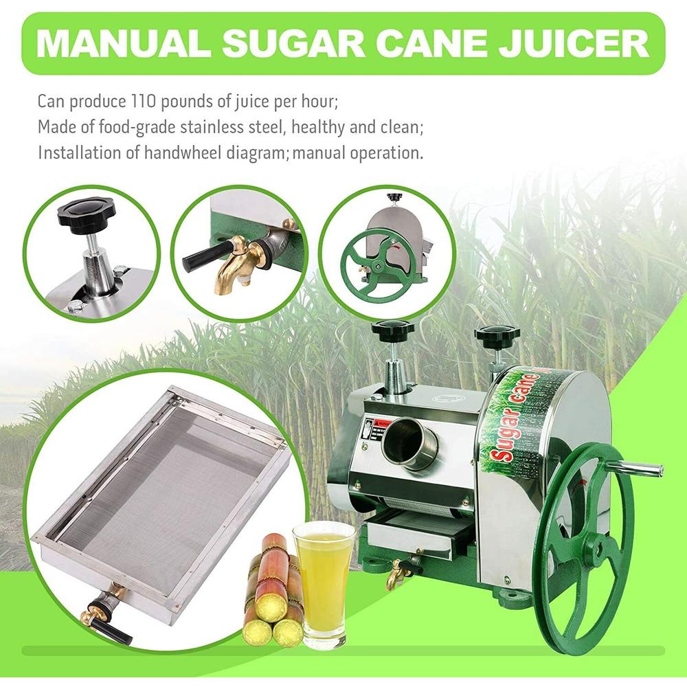 VEVOR Commercial Sugarcane Juicer Machine Stainless Steel Sugar Cane Press Extractor