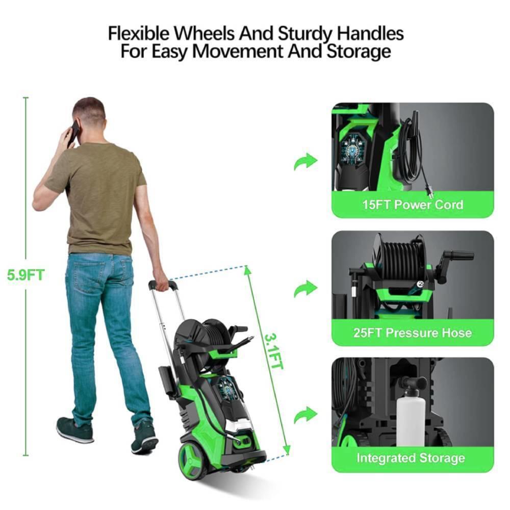 thinkstar 3800 Psi Electric High Pressure Washer With Touch Screen Adjustment Pressure New