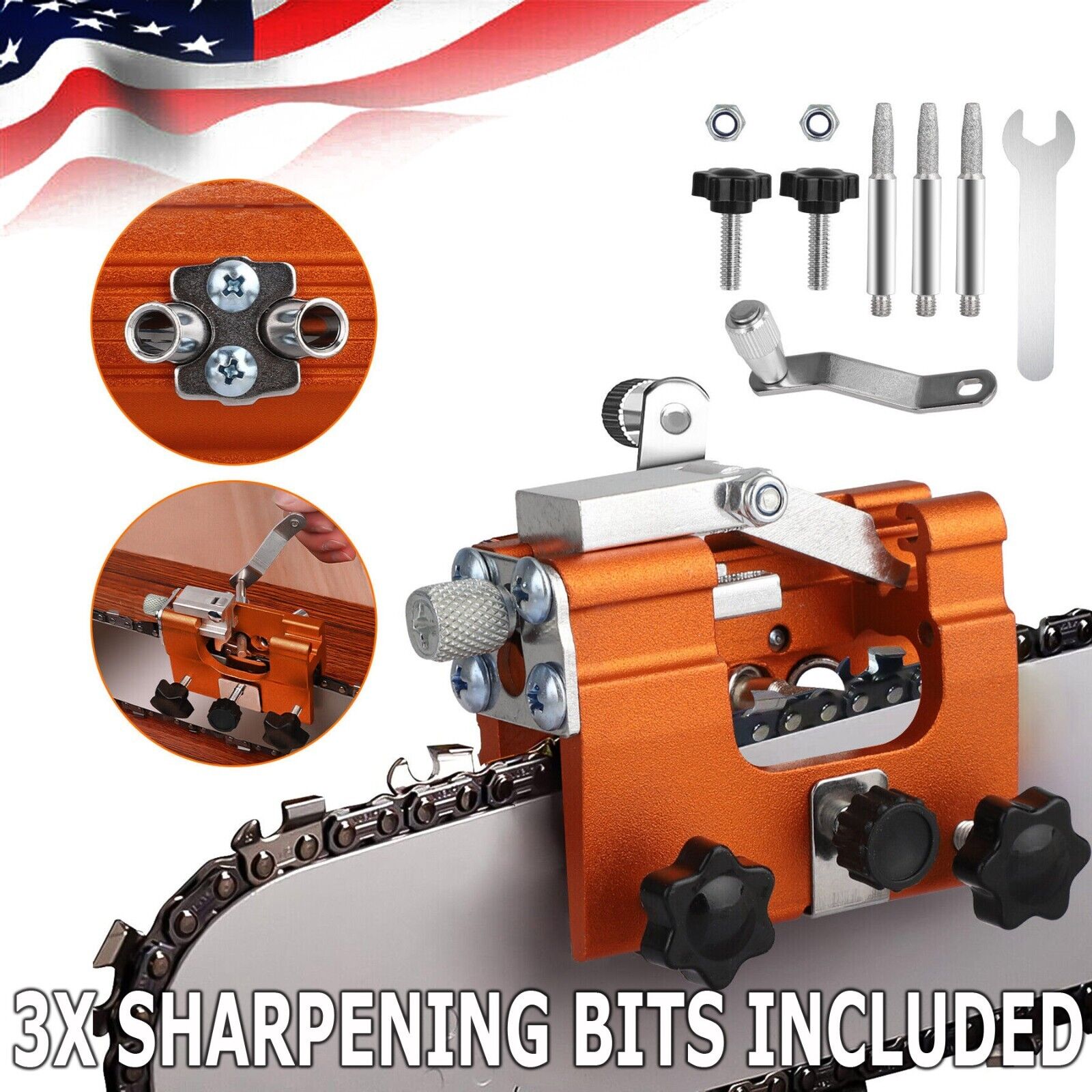 thinkstar Portable Chainsaw Sharpening Jig Sharpener Kit For 12-20" Chainsaw &Electric Saw