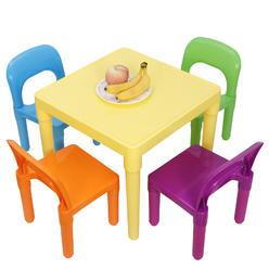 thinkstar Kids Furniture Plastic Table And 4 Chairs Set Primary Chairs Bedroom Play