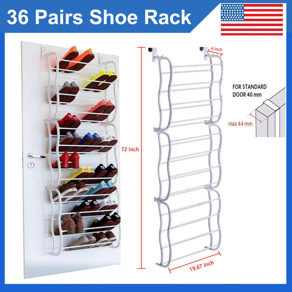 thinkstar 36 Pairs Shoe Rack Wall Hanging Closet Organizer Storage Stand Shelf Rack