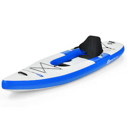 thinkstar 1 Person Inflatable Kayak Padded Seat W/ Aluminum Paddle Hand Pump Blue