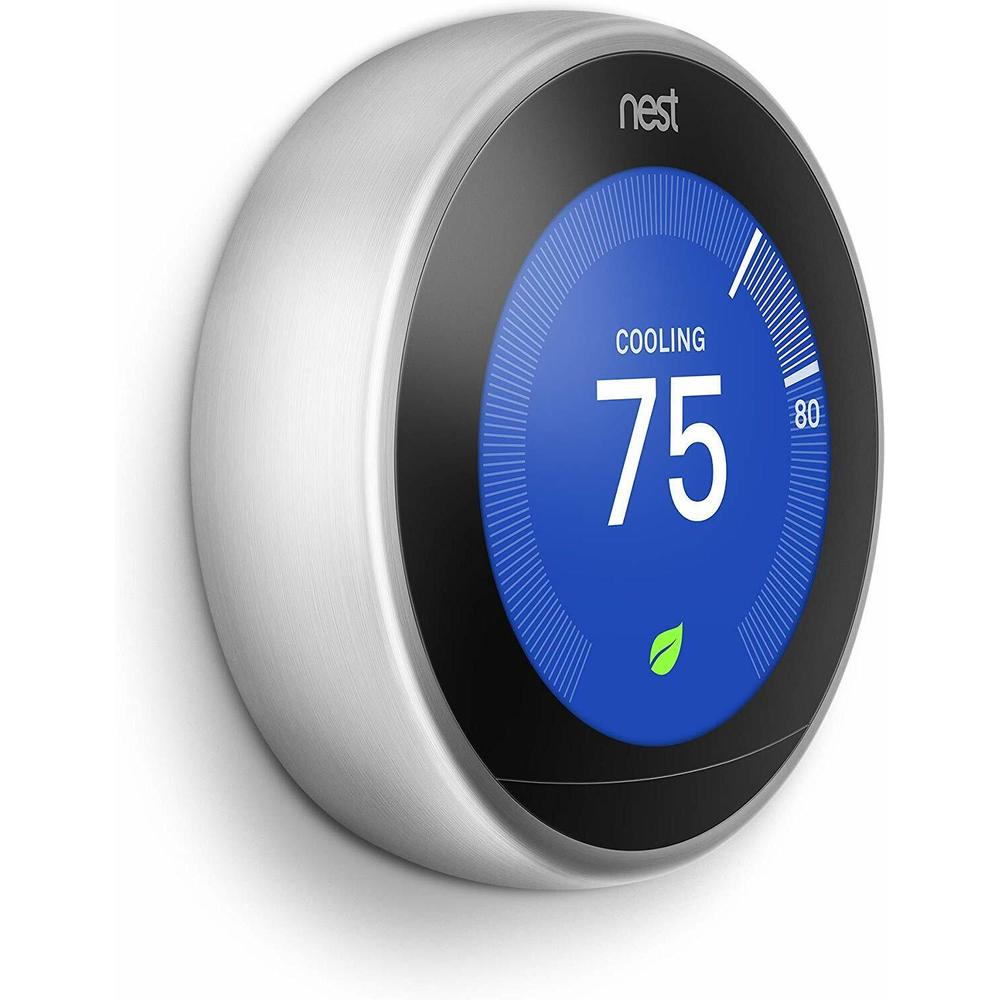 Google Nest 3rd Generation Smart Learning Thermostat - Stainless Steel