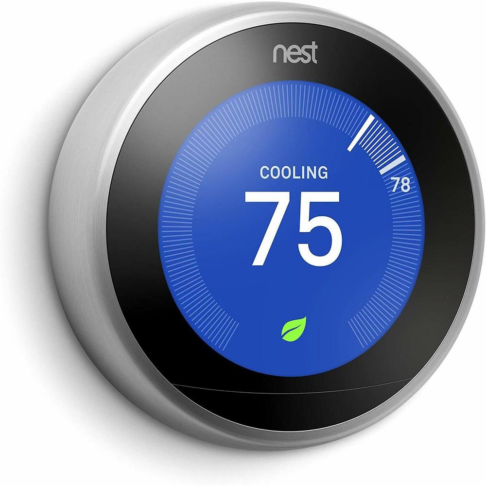 Google Nest 3rd Generation Smart Learning Thermostat - Stainless Steel