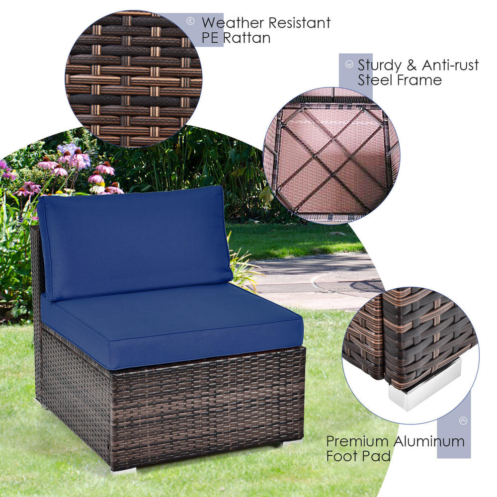 thinkstar 7 Pcs Patio Furniture Set W/50,000 Btu Fire Pit Table Wicker Sofa Set W/Cushions