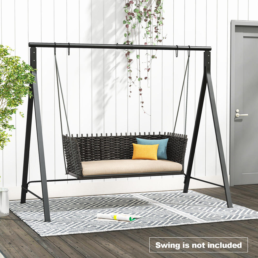 thinkstar Outdoor Porch Swing Frame Patio Metal Swing Stand W/ A-Shaped Structure