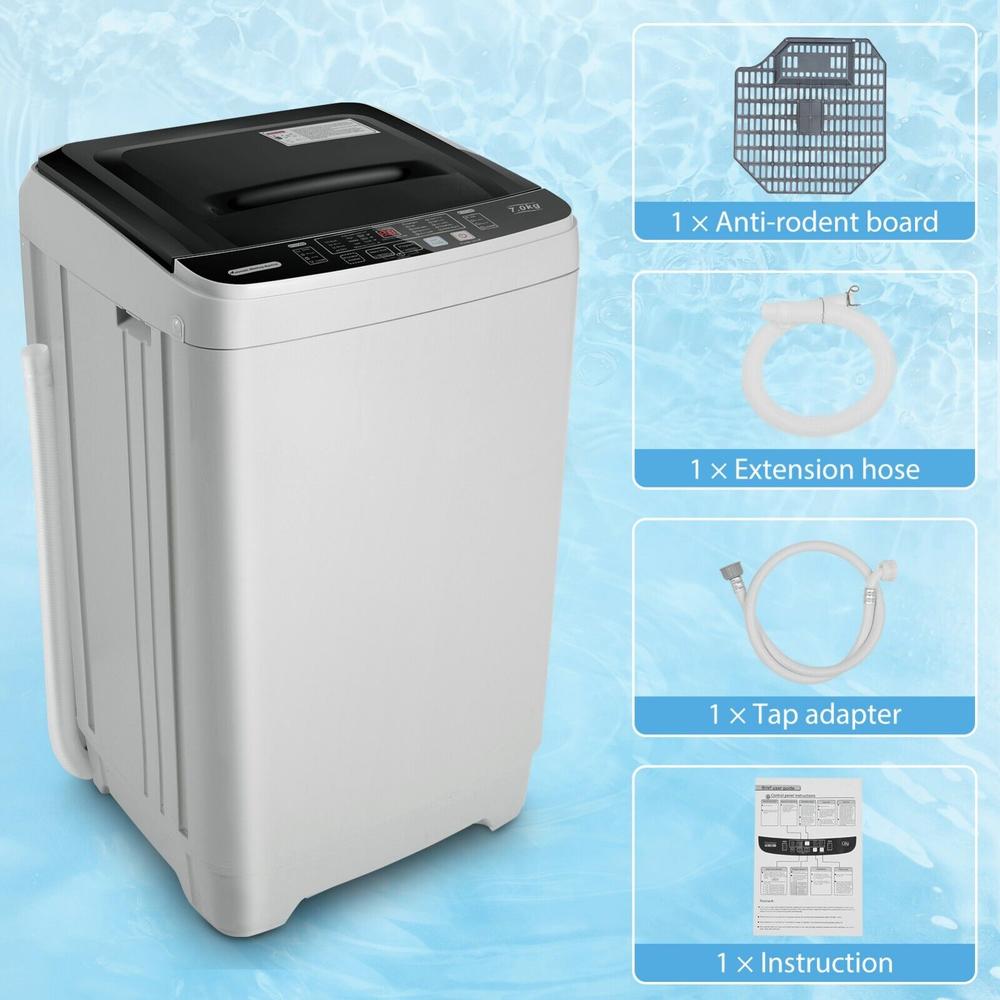 thinkstar 17.8Lbs 2-In-1 Full Auto Washing Machine Portable Compact Laundry Washer Dryer^)