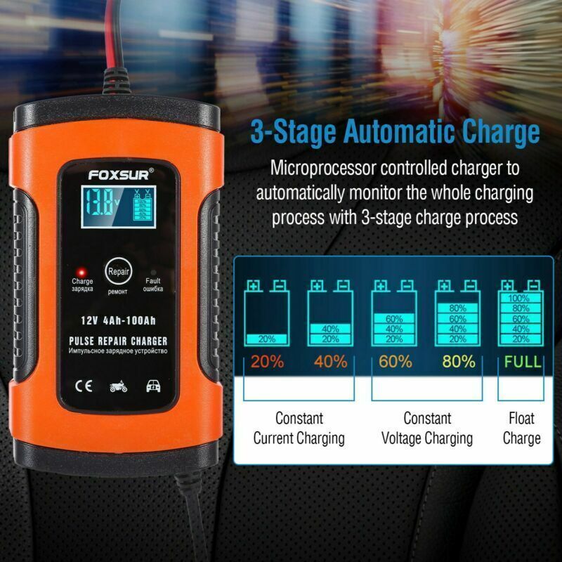 thinkstar Smart 6V 12V Automatic Battery Charger Maintainer For Motorcycle Trickle Float