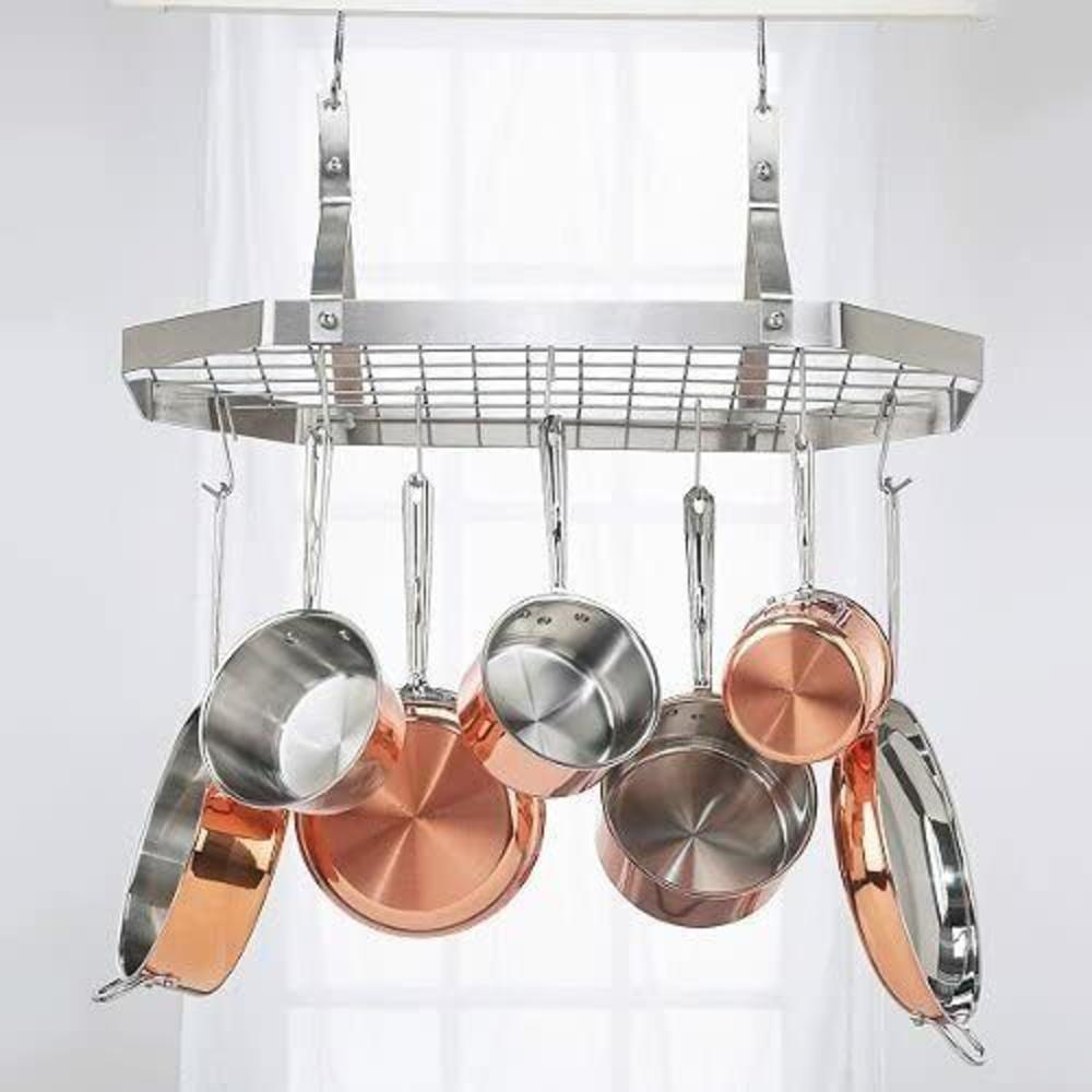 Cuisinart Stainless Octagonal Kitchen Pot Pan Utensils Rack Cookware Hanger