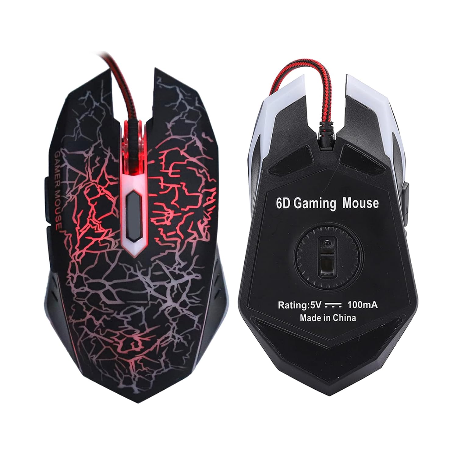 thinkstar A70 Professional Wired Gaming Mouse, Universal Usb Optical Gaming Mouse With Colorful Breathing Led Light, Ergonomic 6