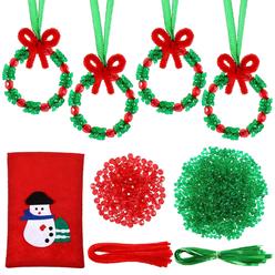 thinkstar 30 Sets Christmas Beaded Ornament Kit Xmas Craft Diy Wreath Holiday Christmas Tree Hanging Decorations With Christmas Ba…