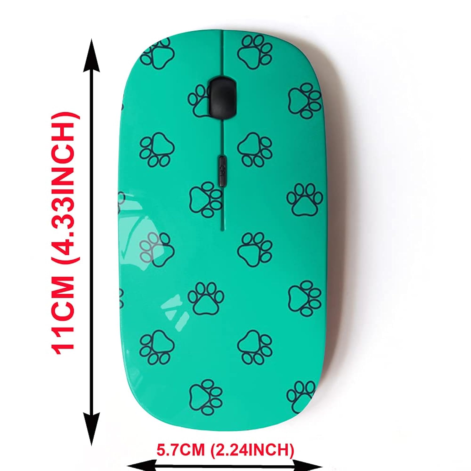 thinkstar 2.4G Wireless Mouse With Cute Pattern Design For All Laptops And Desktops With Nano Receiver - Blue Line Paw Print Icon