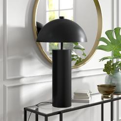 thinkstar York 27" Tall Table Lamp With Metal Shade In Blackened Bronze/Blackened Bronze